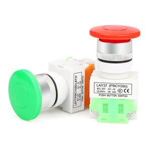Y090 Mushroom Head Button LAY37-11 10A 1NO1NC Plastic <b>Power</b> Reset <b>Switch</b> 22MM 30MM Screw Terminal 660V - Product Image 6