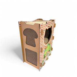 Grande villa ondulée stable de haute qualité Bungalow paradisiaque sur chenilles pour chats Maison à griffes pour chats - Product Image 4