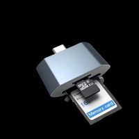 Nouvelle arrivée 2-en-1 Mini lecteur de carte en aluminium de taille pour iPhone et USB-C facile à transporter Installation externe Carte CF