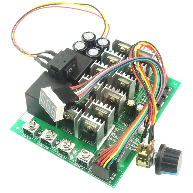 DC 12V 24V 36V 48V 60A 3000W PWM DC Motor Speed Control Controller Programable HHO RC Control w/ Forward Reverse Switch