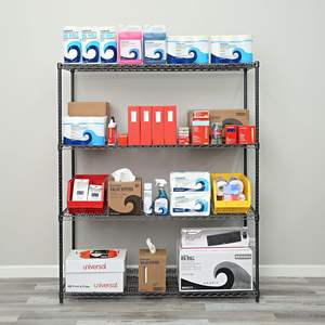 WELLAND Estante de Alambre de Acero Pesado de 4 Niveles Estante de Almacenamiento Sistema de Estantería de Almacén - Product Image 4