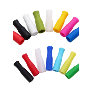 Pailles en silicone de haute qualité 8 mm, qualité alimentaire, avec embout anti-contact pour les dents, résistance aux hautes températures, en acier inoxydable et caoutchouc - Product Image 3