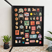 Cadre d'affichage magnétique moderne pour réfrigérateur, en plastique et verre, avec couvercle rabattable, pour collectionner des épingles, badges, boîte à souvenirs, fleurs