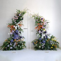 NINI Vente en gros d'arches de fleurs sauvages artificielles en soie faites à la main, décorations de mariage colorées