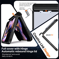 Étui pliable Duo pour iPhone avec charnière à ressort à rebond automatique, coque intermédiaire, étui à lunettes pliable Duo, antichoc, dos transparent givré, anneau magnétique