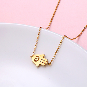 Collar de mano de <span class=keywords><strong>hamsa</strong></span> Fátima, joyería pequeña, amuleto, chapado en oro, plata de ley 925 - Product Image 3