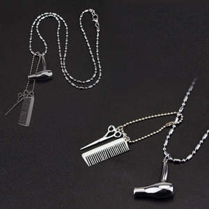 <strong>Hairdresser</strong> <strong>Gift</strong> Dangle Pendant Necklaces <strong>for</strong> Women Hair Dryer/Scissor/Comb Cosmetologist Hair Dresser Necklace Jewelry - Product Image 3