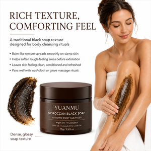 Nettoyant corporel à l'huile d'argan biologique naturelle anti-âge, exfoliant en profondeur, <span class=keywords><strong>savon</strong></span> <span class=keywords><strong>noir</strong></span> marocain, <span class=keywords><strong>gommage</strong></span> <span class=keywords><strong>Hammam</strong></span> pour peaux sèches - Product Image 4