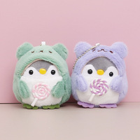 En gros, mini porte-clés pingouin en peluche Kawaii, breloque et pendentif décoratif pour sac et sac à dos