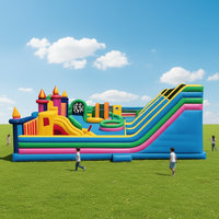 Château sautant gonflable avec toboggan Trampoline gonflable en PVC City Park Bouncy House Moonwalk Aire de jeux pour enfants et adultes