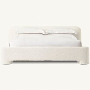 Muebles de Dormitorio Modernos, Cama King/Queen con Estructura de Madera y Panel de Tela - Product Image 5