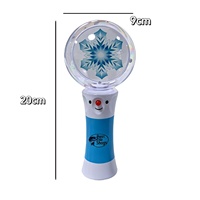 Baguette Magique LED Lumineuse Bonhomme de Neige Rotatif, Poignée Bleue et Blanche, Cadeau de Fête Lumineux avec Emballage Personnalisé pour Événements d'Entreprise