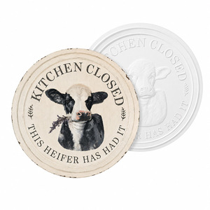 Targa in Metallo Vintage Divertente 'Cucina Chiusa' con Mucca, Stile Rustico per Cucina e Sala da Pranzo, Decorazione Murale - Product Image 4