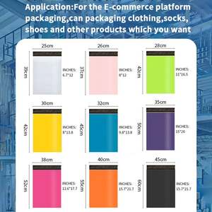 Recyclable Red Matte <b>Plastic</b> Packaging Postage Custom Printed Poly Mailer Bag Self Adhesive Express Shipping Courier Bag - Product Image 5