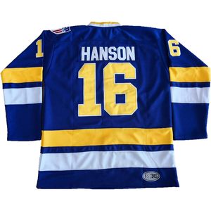 Maillot de hockey Hanson Brothers Charlestown Chiefs bleu 16 en sergé résistant à l'humidité pour homme - Product Image 3