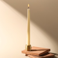 Ensemble de porte-bougies coniques géométriques en laiton MAXERY - Design minimaliste Art Déco moderne pour table à manger et décoration intérieure