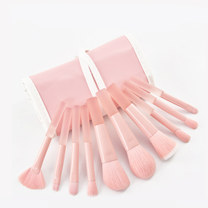 Nuovo Set da 10 Mini Pennelli da <span class=keywords><strong>Trucco</strong></span> Rosa con Manico Trasparente Opaco, Set di Pennelli Portatili con Setole Morbide, Strumenti di Bellezza - Product Image 5