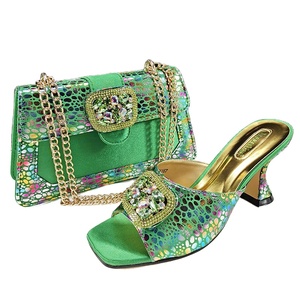 Conjunto de zapatos y bolsos de fiesta de lujo para mujer Conjunto de zapatos y bolsos al por mayor para mujeres africanas Ropa de fiesta Tacones altos - Product Image 3