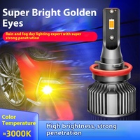 Phare LED anti-buée 9006 H3 Super Lumineux Golden Eye 25W 3000K Neuf H11 Universel 4000 Lumens 12V Feux de Croisement/Route
