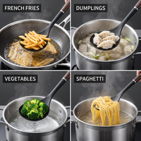 Cuillère écumoire de cuisine en silicone antiadhésive, résistante à la chaleur, sans BPA, grande cuillère ajourée pour égoutter et frire (ODM)