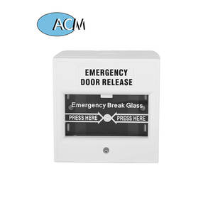 نقطة اتصال إنذار أمان لإطلاق النار نقطة اتصال زجاجية يدوية مع غطاء باب الطوارئ للإفراج عن التحكم في الوصول - Product Image 1