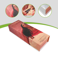 Caja de embalaje de regalo de alta calidad para extensiones de cabello de pelucas, materiales reciclados rígidos modernos, esponja en relieve de gama alta, Crema para Ojos