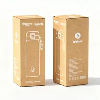 Boîte à bouteille d'eau en papier kraft recyclable avec logo personnalisé imprimé et insert en éponge