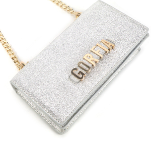 Bolso de Noche Mini de Tela Brillante de Lujo para Mujer, Bolso de Mano con Cadena de Metal y Pedrería para Fiesta - Product Image 4