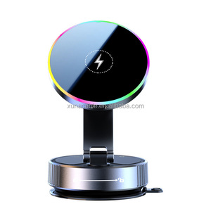 Base de Carga Inalámbrica Magnética Giratoria de 360°, Soporte Plegable para Teléfono con LED RGB, <span class=keywords><strong>Cargador</strong></span> Rápido Ajustable en Múltiples Ángulos para iPhone - Product Image 1