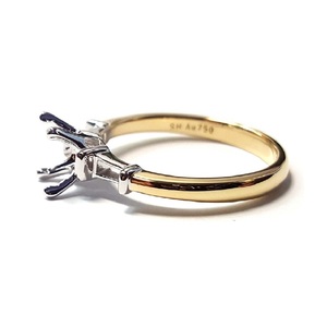 KOK vente en gros de bijoux de Saint Valentin de bonne qualité Solitaire 14K or blanc véritable diamant octogone bague de fiançailles semi-montée pour les femmes - Product Image 2