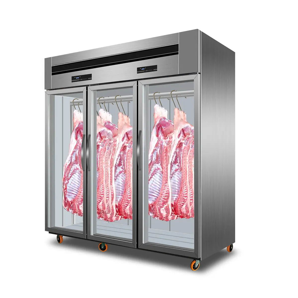 Réfrigérateur commercial de refroidisseur d'affichage avec le réfrigérateur d'affichage de viande d'équipement de réfrigération de porte en verre 3 mètres