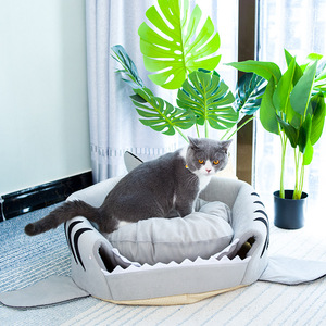 Nid de requin à double usage pliable pour chat, petit chien, Teddy, lavable, lit Tunnel pour animaux de compagnie, quatre saisons - Product Image 2