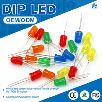 Diode LED ronde de 5 mm à trou traversant, jaune, verte, bleue, super lumineuse, diode électroluminescente, diode régulatrice de tension Zener