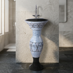 Lavabo de Pedestal Rectangular de Cerámica Tipo Twyford, Brillante y Fácil de Limpiar, para Baño - Product Image 2