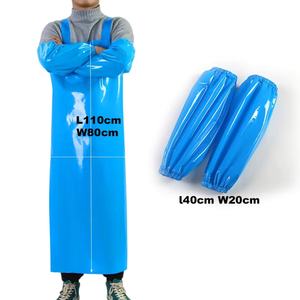 Grembiule da donna senza maniche in TPU blu impermeabile resistente, personalizzabile con logo, all'ingrosso per cucina, salone, lavaggio, artisti, in plastica - Product Image 2