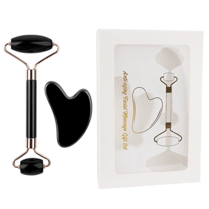<span class=keywords><strong>Rodillo</strong></span> Facial y Piedra Gua Sha de <span class=keywords><strong>Cuarzo</strong></span> <span class=keywords><strong>Rosa</strong></span> Natural - Herramienta de Masaje Facial y Corporal Blanqueadora y Antienvejecimiento - Product Image 1
