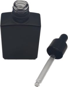 Nuevo Envase de Vidrio Esmerilado Negro Mate de 30ml 50ml 100ml para Suero para el Cuidado de la Piel, Aceite Esencial, con Gotero, Personalizable con Logotipo - Product Image 4