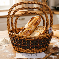 Ecologisch verantwoorde rieten mand van geschild wilgenhout, traditioneel handwerk, waterdicht gecoat, Boheems/rustiek fruitmandje