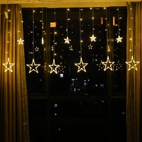 Haute qualité étoile forme LED rideau lumière étanche cuivre chaîne décoration pour Ramadan chaud blanc extérieur jardin temps décor