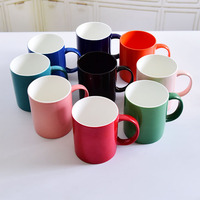 Tasse à thé en porcelaine de 11 oz, différentes couleurs, pour la maison ou le bureau, avec logo personnalisé imprimé, finition brillante, mug à café en céramique pour cadeau promotionnel