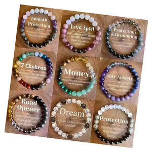 Pulsera de Cuentas de Cristal con Dijes de la Suerte al por Mayor, Regalos de Aniversario de Amor, Geométrica, de Moda, para Parejas, Plástico - Product Image 1