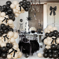 Ensemble de chaînes de ballons noirs pour la décoration de la Saint-Valentin et de mariage