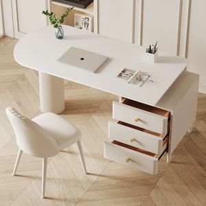 Escritorio de Computadora Moderno y Minimalista con Cajón, Escritorio Blanco para Oficina, Hogar, Estudio, Dormitorio, Apartamento Pequeño, Estación de Trabajo - Product Image 2