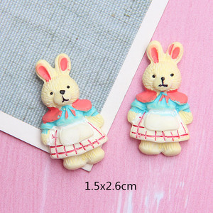 Cabochons en résine artificielle Kawaii, petit ours, lapin, animal de dessin animé mignon, plat, accessoire artisanal en résine, ornement - Product Image 5