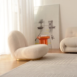 เก้าอี้โซฟาแบบหมุนได้เก้าอี้โซฟาเดี่ยวแบบเรียบง่ายและสบายๆเก้าอี้โซฟาสไตล์อิตาเลียนเก้าอี้พักผ่อนผ้าโซฟา - Product Image 2