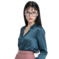 Montures de lunettes en acétate laminé, forme géométrique carrée, monture intégrale, blocs de couleur, lunettes optiques pour collections en gros