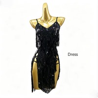 Robe de danse latine personnalisée pour femmes, costume de compétition, costume de scène professionnel, robe de danse en spandex à paillettes