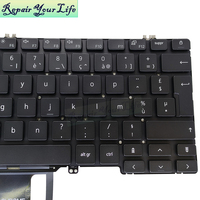 Clavier d'ordinateur portable rétroéclairé français pour Dell Latitude 5300 7300 2-en-1 0909X6, nouveau clavier noir sans cadre
