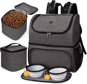 Échantillon gratuit : Sac de voyage pour chien, grand kit de voyage pour animaux de compagnie, comprenant 2 contenants pour nourriture, 1 organiseur de voyage pour chiens - Product Image 1