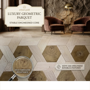 <span class=keywords><strong>Parquet</strong></span> en bois d'ingénierie pour salon moderne d'hôtel et villa, 15 mm, chêne blanc, finition ouverte, impression noyer - Product Image 1